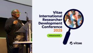 Nysha Givans and the VitaeCon2025 logo.