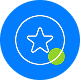 Highlight icon. White star inside a blue circle