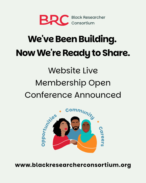 A plain background with the BRC logo in red capital letters, text in black and an illustrated image of three people of colour at the bottom of the image.